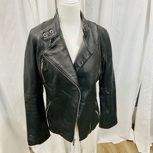 Michael Kors leather motorcycle jacket